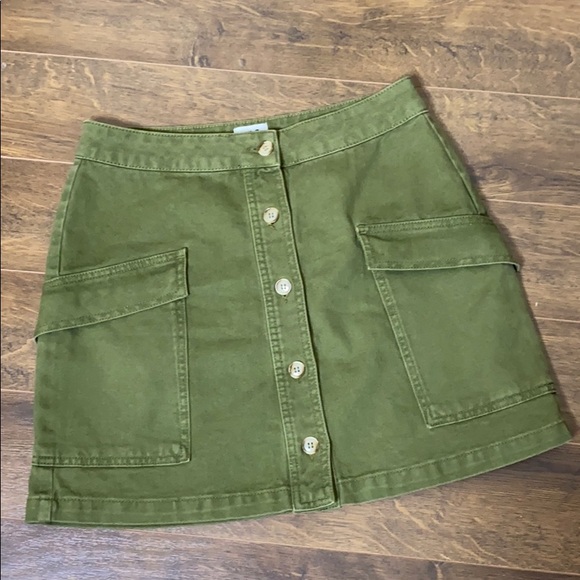 BDG Dresses & Skirts - UO BDG M Army Green Cotton Twill Jean Mini Skirt
